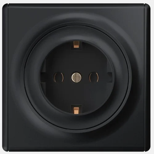 Розетка 1-м СП Florence 16А IP20 с заземл. винтов. клеммы механизм черн. (1E10201303) OneKeyElectro